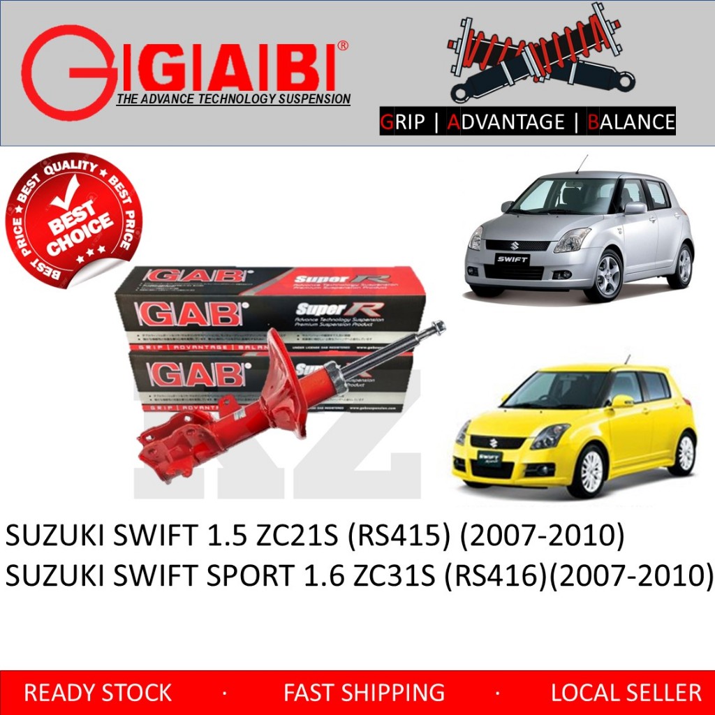 100% GAB HEAVY DUTY SUPER R FRONT / REAR ABSORBER - SUZUKI SWIFT 1.5 ZC21S (RS415) /SWIFT SPORT 1.6 