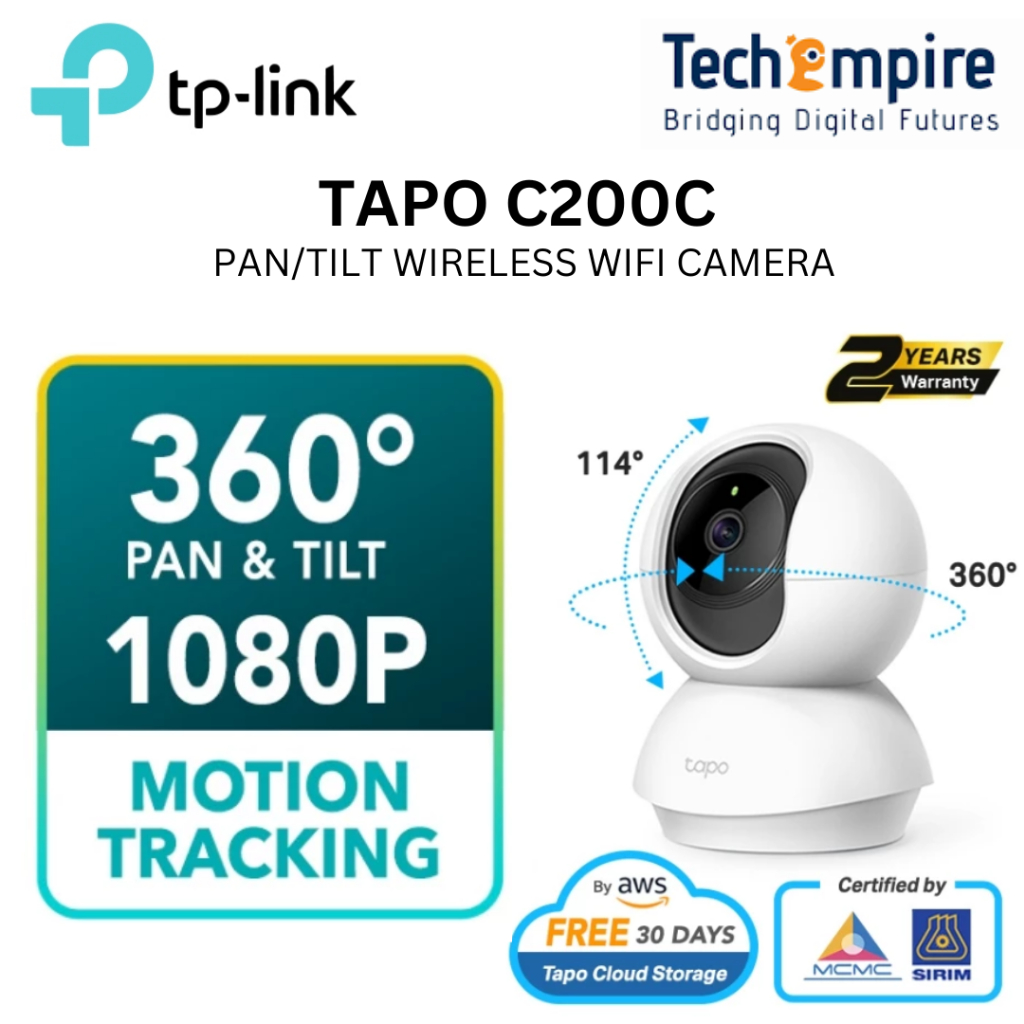 กล้องวงจรปิด TP-Link Tapo C200C / TC70 1080P Full HD Pan/Tilt Wireless WiFi Home Security การเฝ้าระว