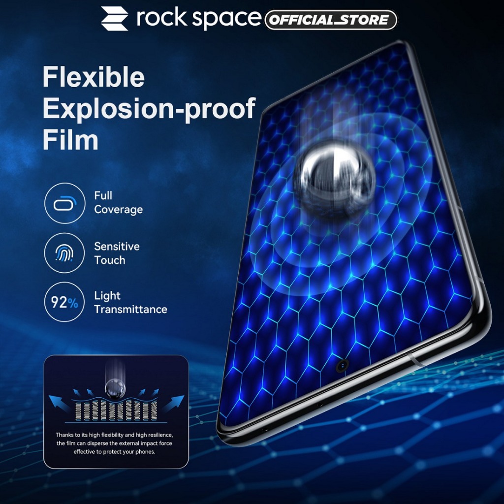 ฟิล์มกันรอยหน้าจอ Rock Space สําหรับฟิล์มกันระเบิด Honor Power