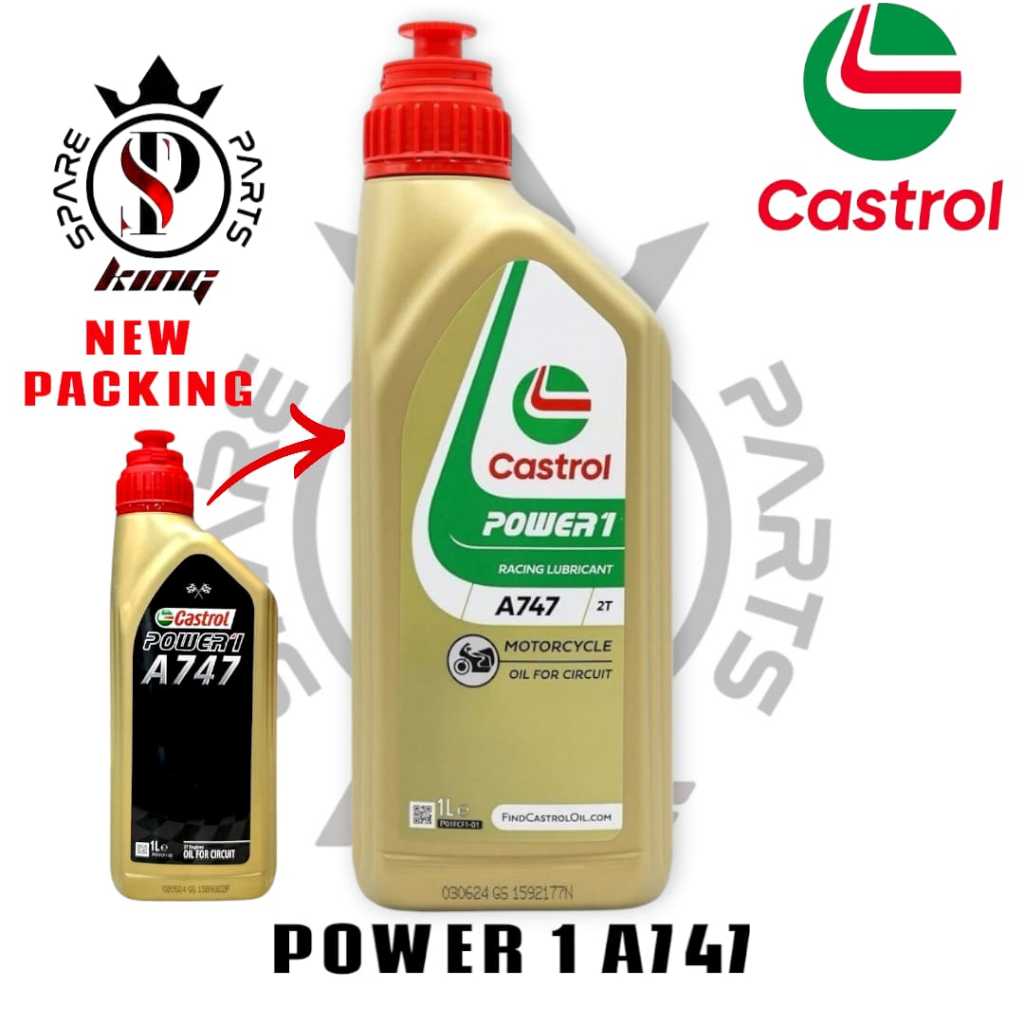 CASTROL POWER 1 A747 2T น้ํามันเครื่อง 2 จังหวะ MINYAK ENJIN CASSTROL POWER 1 A747 1L MINYAK HITAM