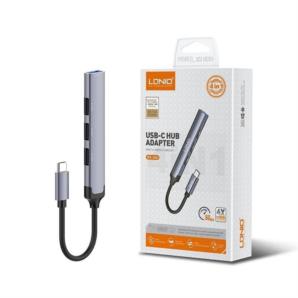 อะแดปเตอร์ฮับ LDNIO USB-C 5Gbps