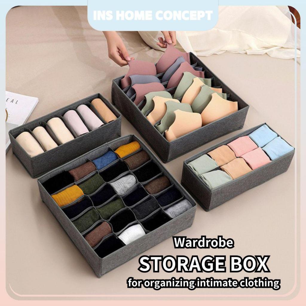6/7/20Slots หอพักตู้เสื้อผ้าสําหรับถุงเท้าบ้านแยกชุดชั้นในกล่องเก็บ Bra Organizer ลิ้นชักพับได้
