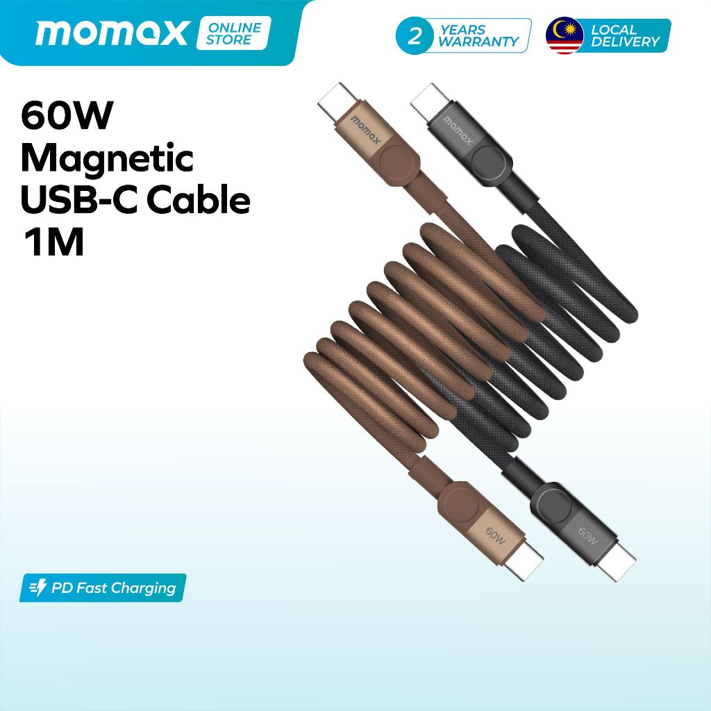 Momax Mag.Link สายแม่เหล็ก USB-C to USB-C (1M/60W)