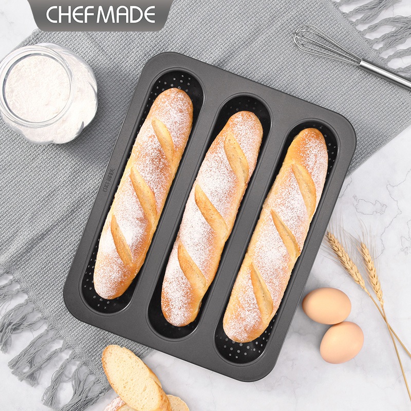 [CHEFMADE.os] แม่พิมพ์อบ Baguette Non-stick Punched French Bread Baking Tray Baguette Bake Mold Pan 