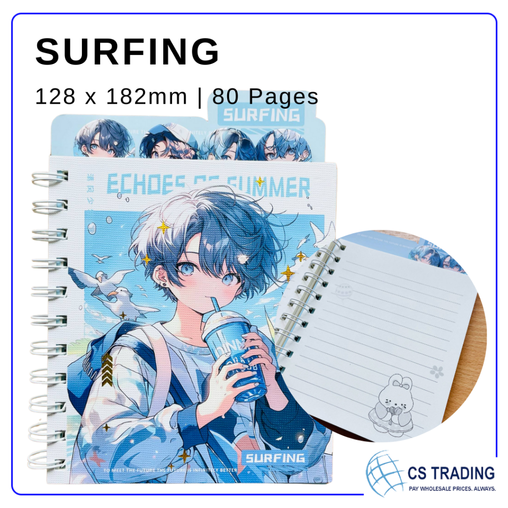 สมุดโน๊ตอนิเมะ B6 80 หน้า / Journal / Note Book / Buku Nota Line