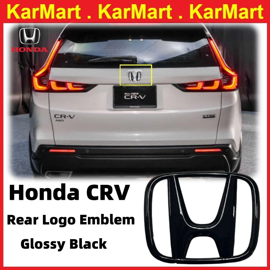 Honda CRV 2024 2025 ด้านหลังสัญลักษณ์โลโก้ Glossy Black CRV รถอุปกรณ์เสริมโลโก้ภายนอก Belakang สติกเ