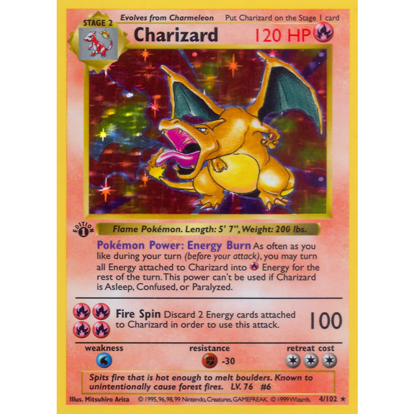 Pokemon Charizard AE - ฝาครอบสติ๊กเกอร์การ์ด | ไม่ใช่ TCG อย่างเป็นทางการ | เหมาะกับการ์ด TnG, Debit & TCG-Size