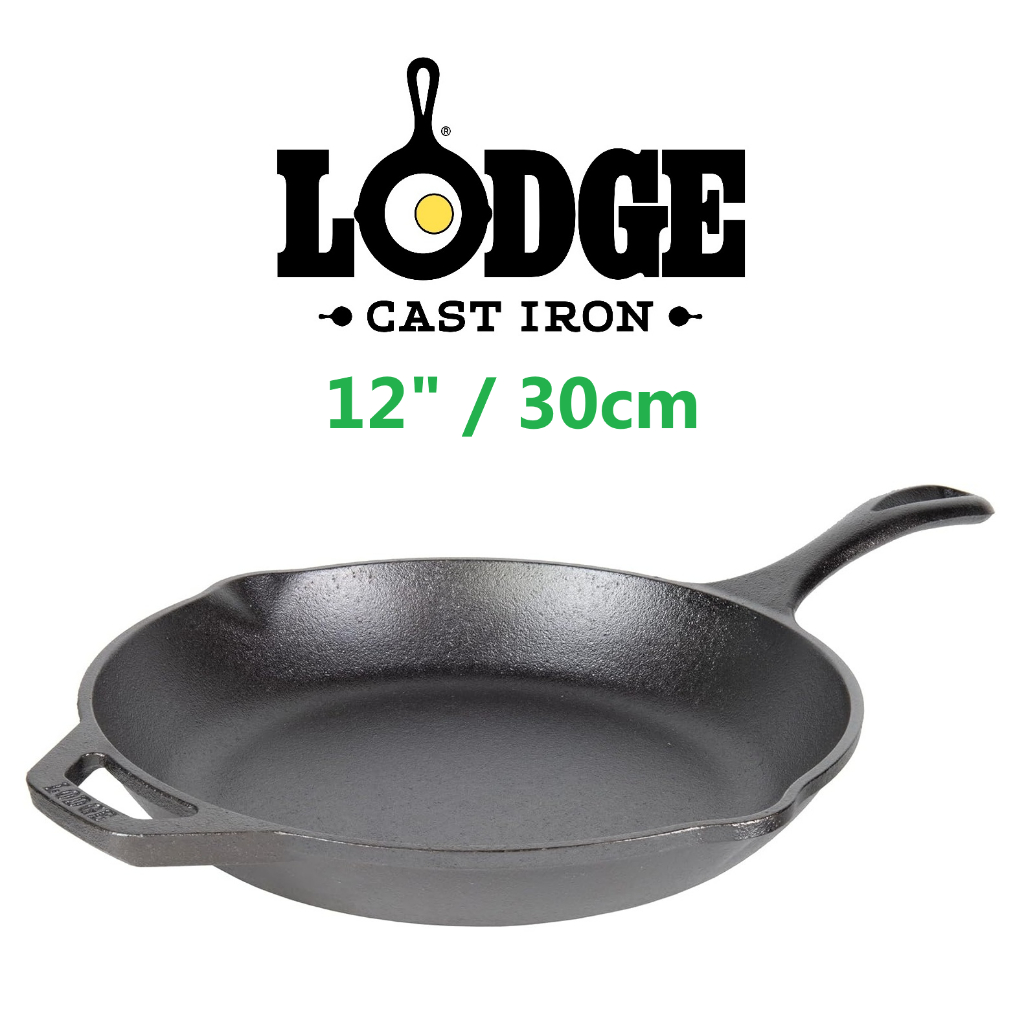 Lodge กระทะเหล็กหล่อ Chef Collection Skillet (12" / 30cm) - ใช้ในเตาอบ เตา เตาย่าง Campfire