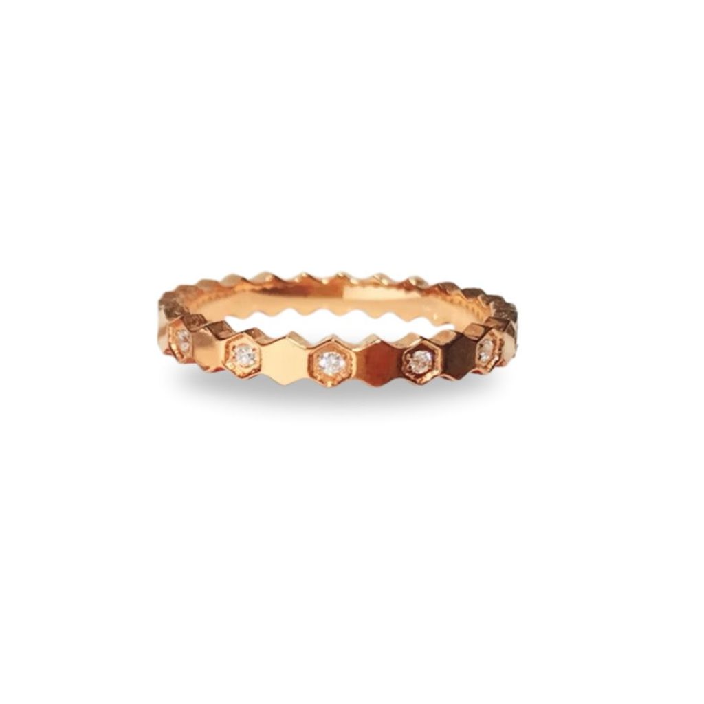[ RM88 เท่านั้น + RM5 VOUCHER ] CELOVIS Helene Zirconia Studded Ring in Gold/ Rose Gold/ Silver