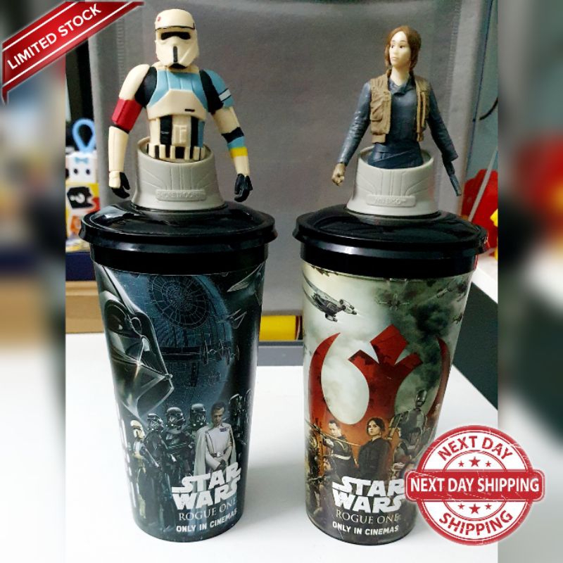 GSC Cinema Star Wars Rogue One Cup Tumbler With Topper Figure 2016 Limited Edition - Shore Trooper &