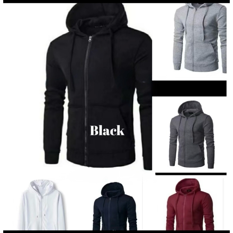 (S-XXL เสื้อฮู้ดแขนยาวมีซิปเต็มตัว 4 สี