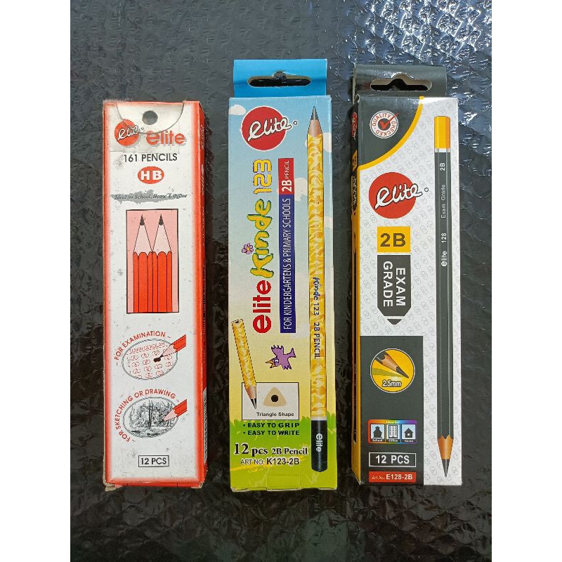 12 ชิ้น - Elite HB 161/2B 128/K123 Pencil / Pensil