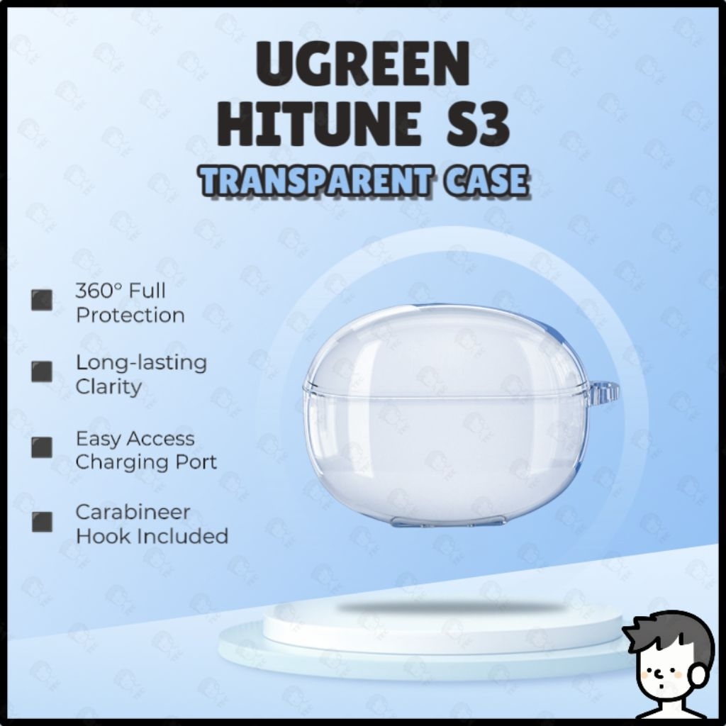 UGREEN Hitune S3 Case Earbuds Protective Shell Soft TPU Transparent Case Ugreen S3 Case Clear Case