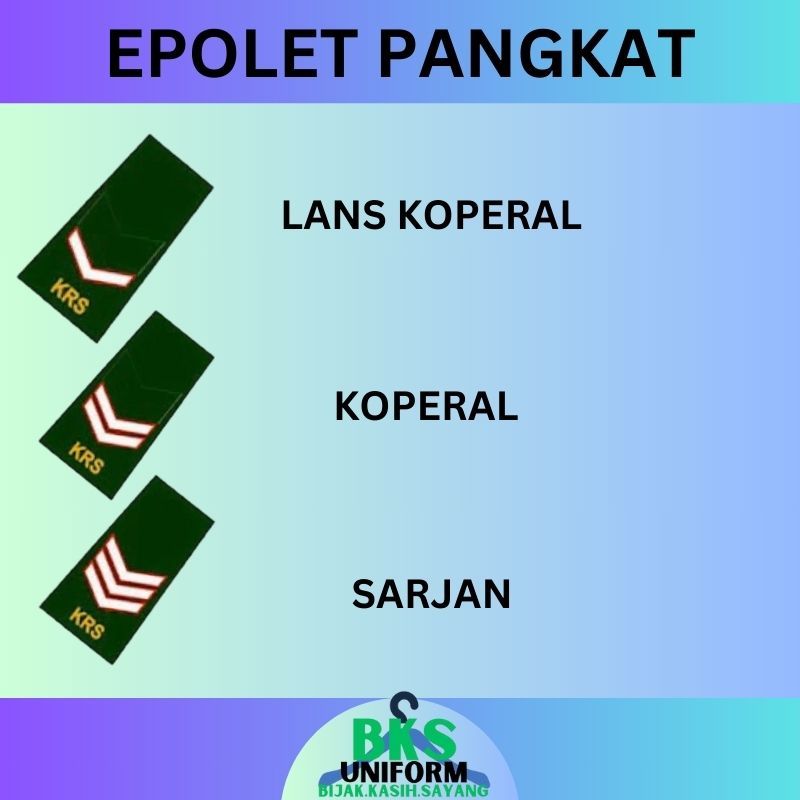 KRS School Epolet Rank, Tranic Rank, Sarjan Rank, Korperal Rank