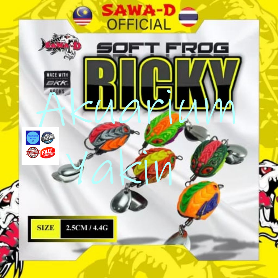 4077 SAWA-D RICKY SOFT FROG 2.5CM / 4.4GRAM BKK HOOK FISHING LURE SAWAD