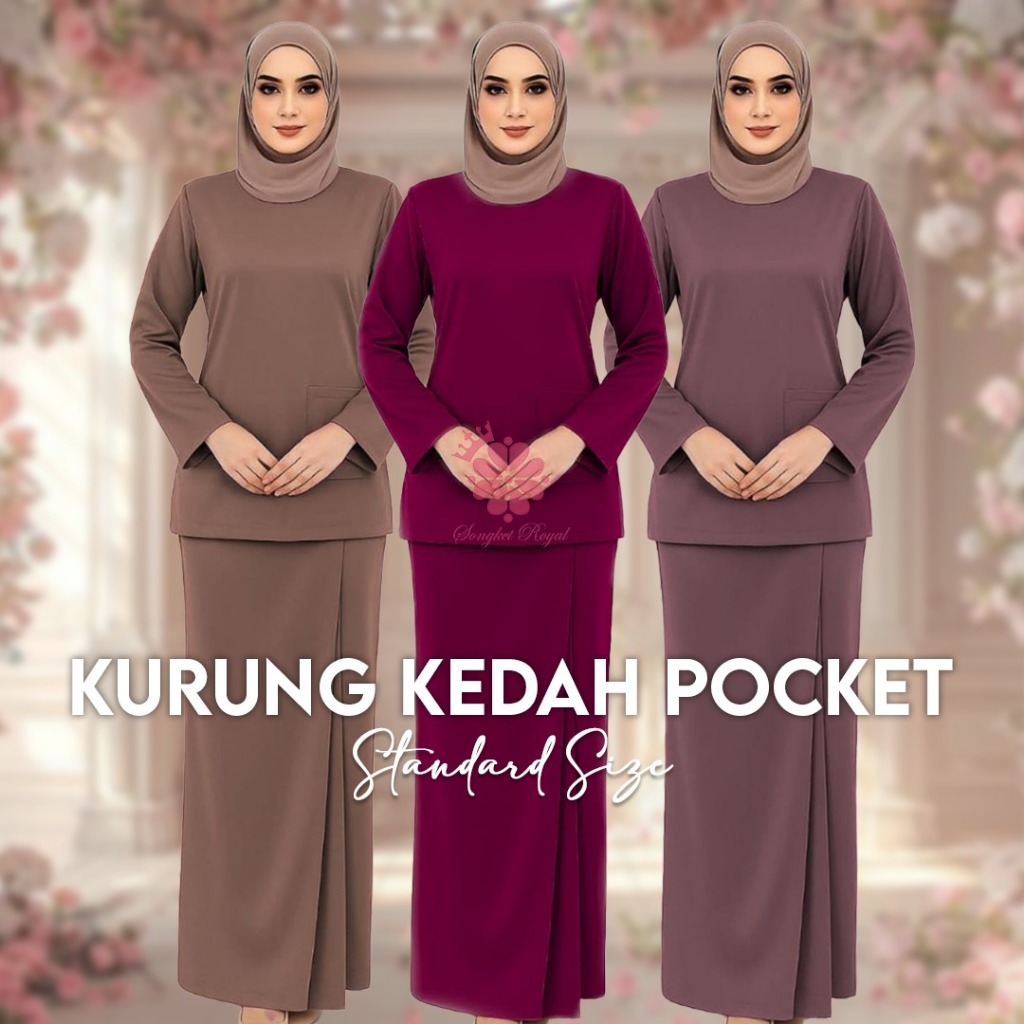 KURUNG KEDAH POCKET XS-2XLlKOREAN COTTONKURUNG KEDAH