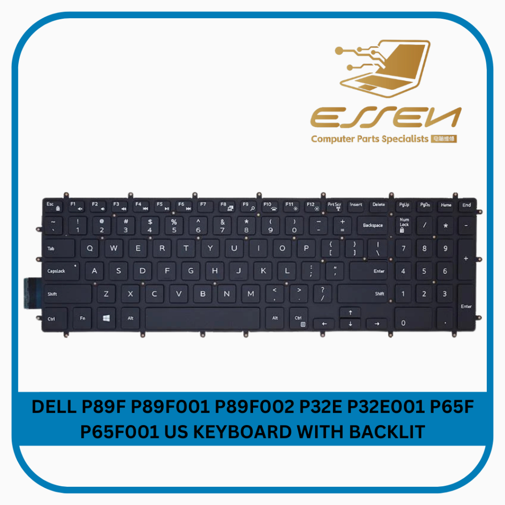 แป้นพิมพ์ทดแทนสําหรับ DELL P89F P89F001 P89F002 P32E P32E001 P65F P65F001 US คีย์บอร์ดพร้อม BACKLIT