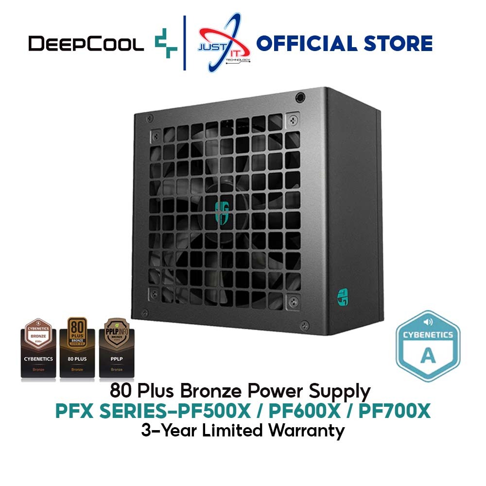 DEEPCOOL GAMERSTORM PFX SERIES PF500X / PF600X / PF700X 80 PLUS BRONZE POWER SUPPLY (PSU) - 500W / 6
