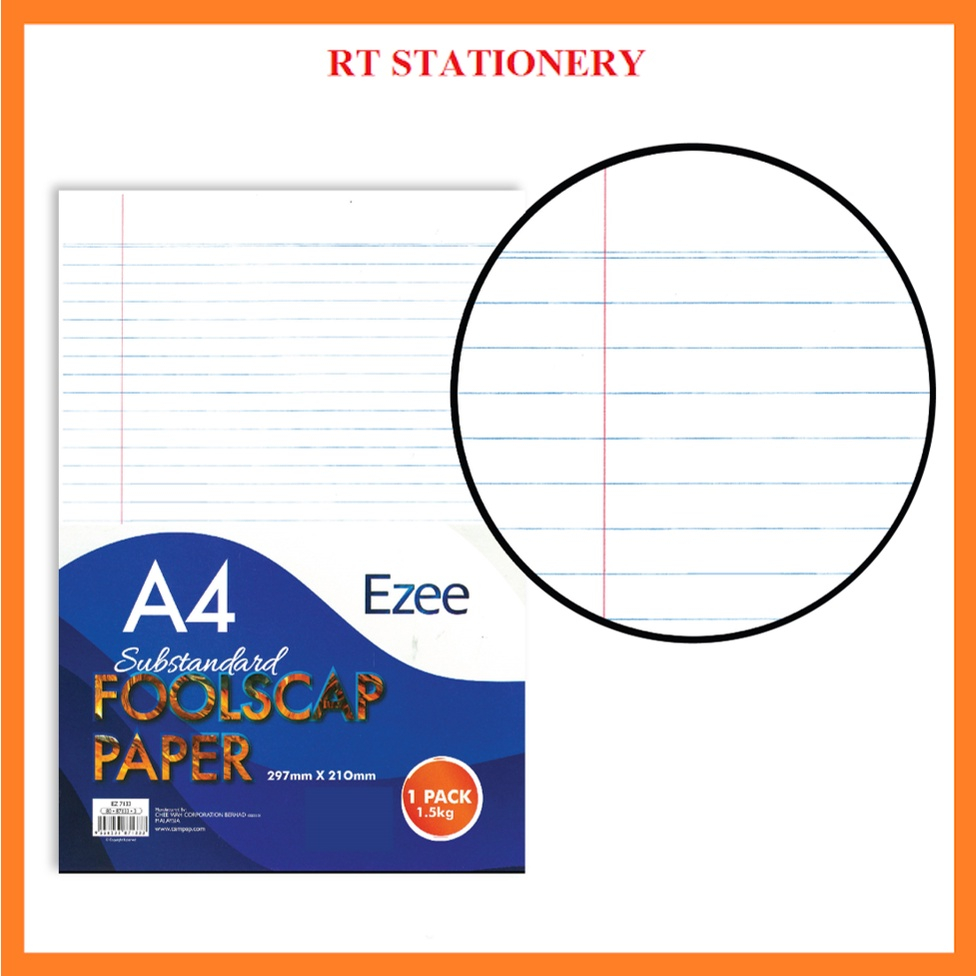 Ezee A4 Foolscap Paper/ แผ่นสอบ/ กระดาษ Bajet 70gsm 1.5kg (EZ 7133)