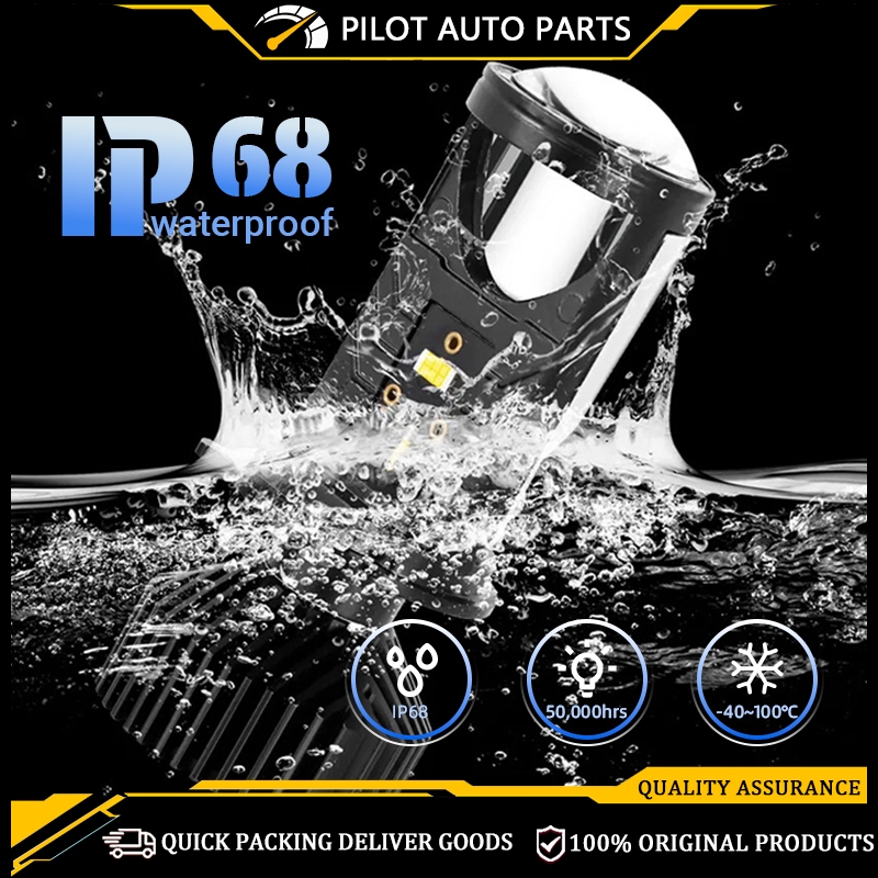 Y6DR H4 LED A80 LED H8 H9 H11 HB3 HB4 MINI DUAL LENS PROJECTOR รถไฟหน้า 55W 6000K คุณภาพสูง RIGHT HA