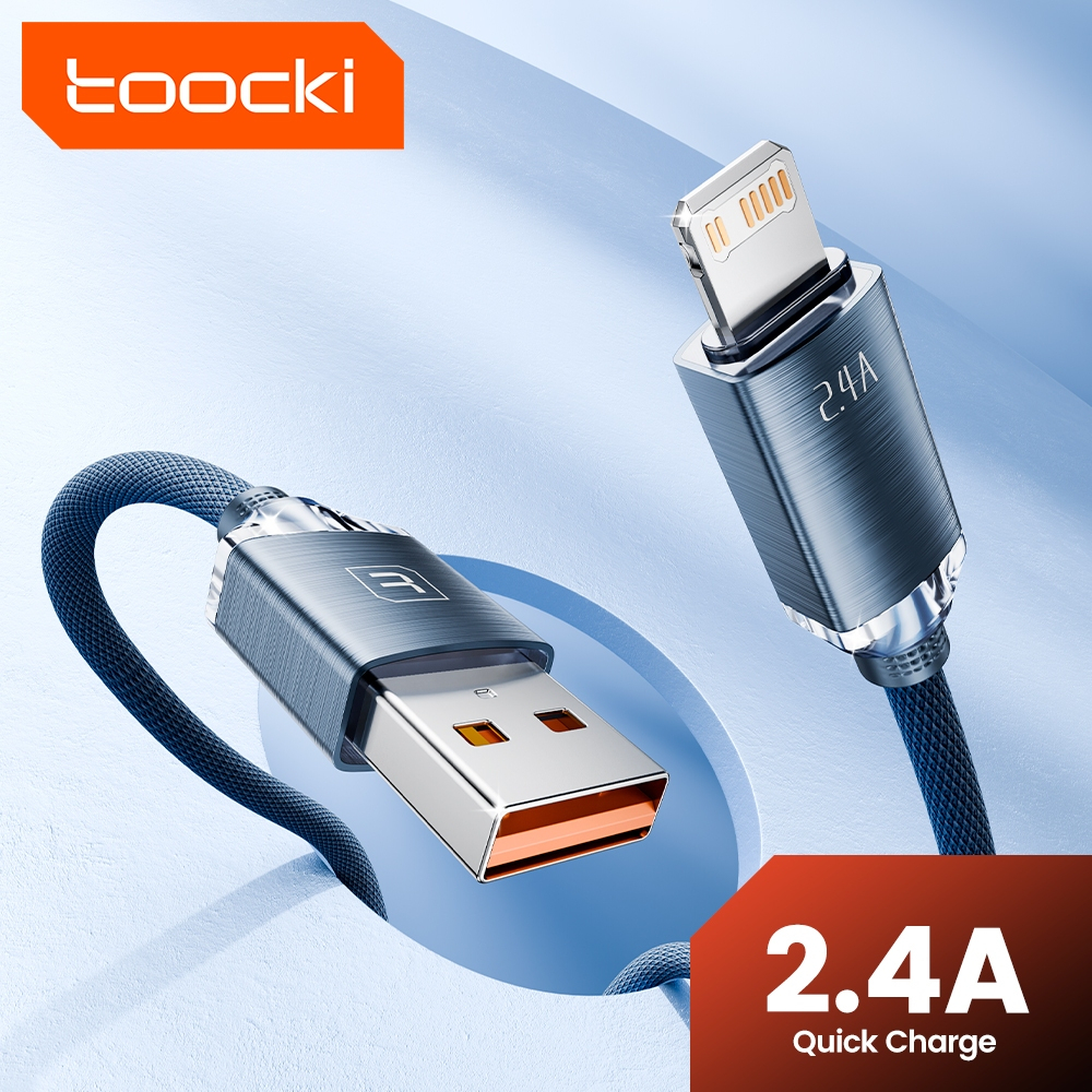 Toocki Shui Jing USB to L คริสตัลอลูมิเนียม 2.4A Fast Charging Data Cable