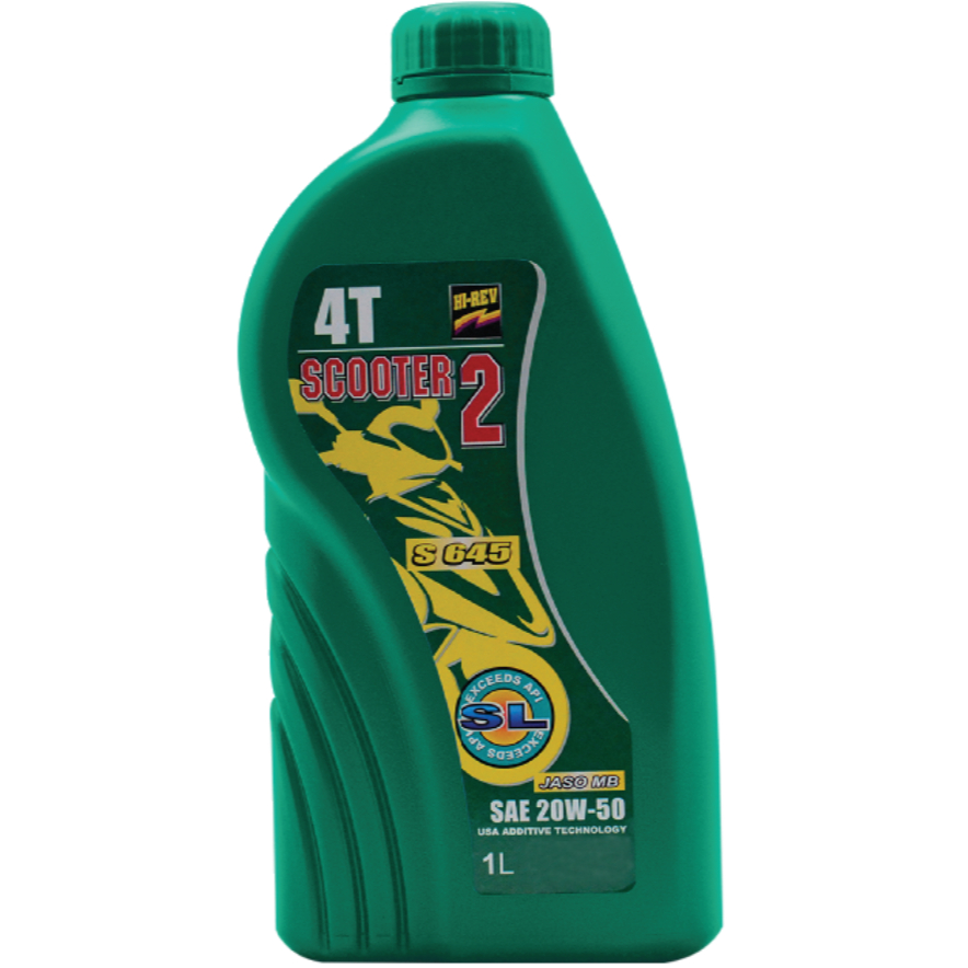 [HIREV] น้ํามันเครื่องสกู๊ตเตอร์ 4T S645 20W-50 1L API SL JASO MB Smooth & Clean Ride