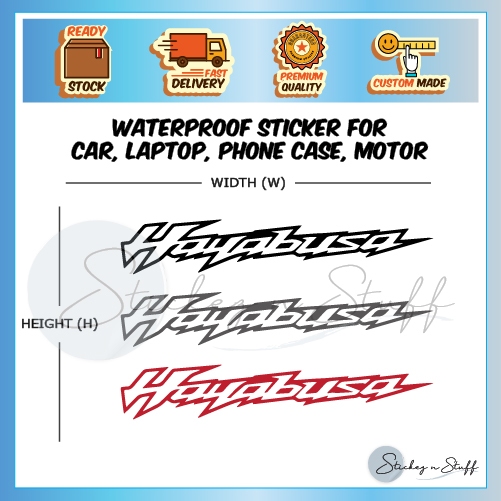 D2_Suzuki Hayabusa Wording สติกเกอร์มอเตอร์สะท้อนแสง Motogp Motorsport Superbike Stiker Pantulan กัน