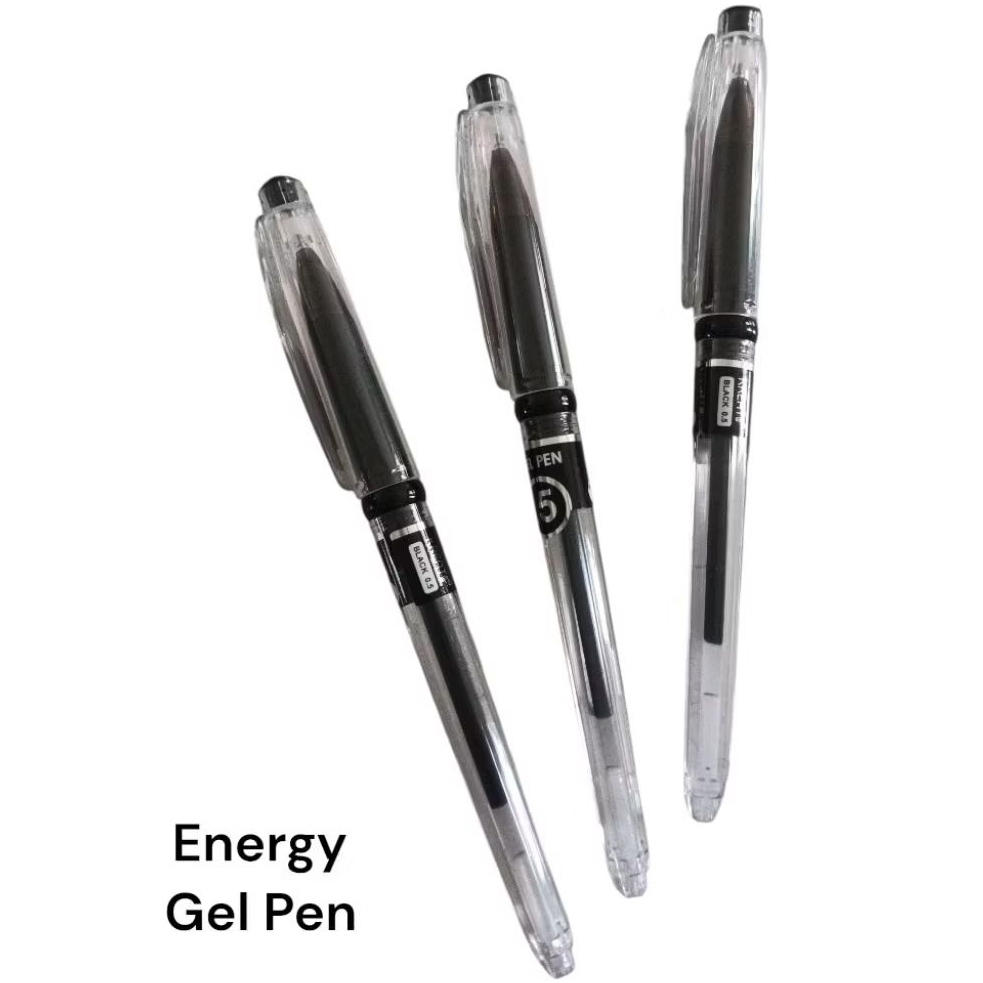MERAH Kreati Energy Pen Gel 0.5 mm, ดํา, แดง, น้ําเงิน (3 แท่ง/แพ็ค)
