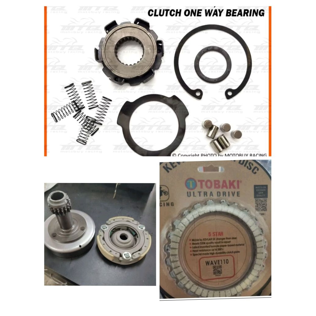 HONDA WAVE110 DREAM 110 MR2 DASH-2 CLUTCH LOCENG AUTO CLUTCH HOUSING ONE WAY BEARING CLUTCH DASH WAV