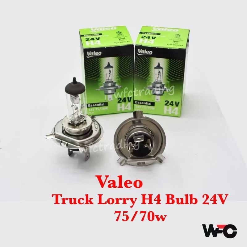 Valeo Lorry Truck H4 หลอดไฟ 24v 75/70W P43t 64196 Valeo India Brand (1 ชิ้น)