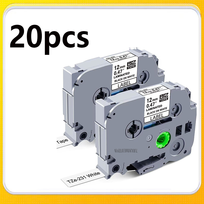 20pcs Brother P-touch เครื่องพิมพ์เทปฉลากสําหรับ PT-H110 PT-D210 PT-D450 PT-D600 PT-E550W PT-D600 PT