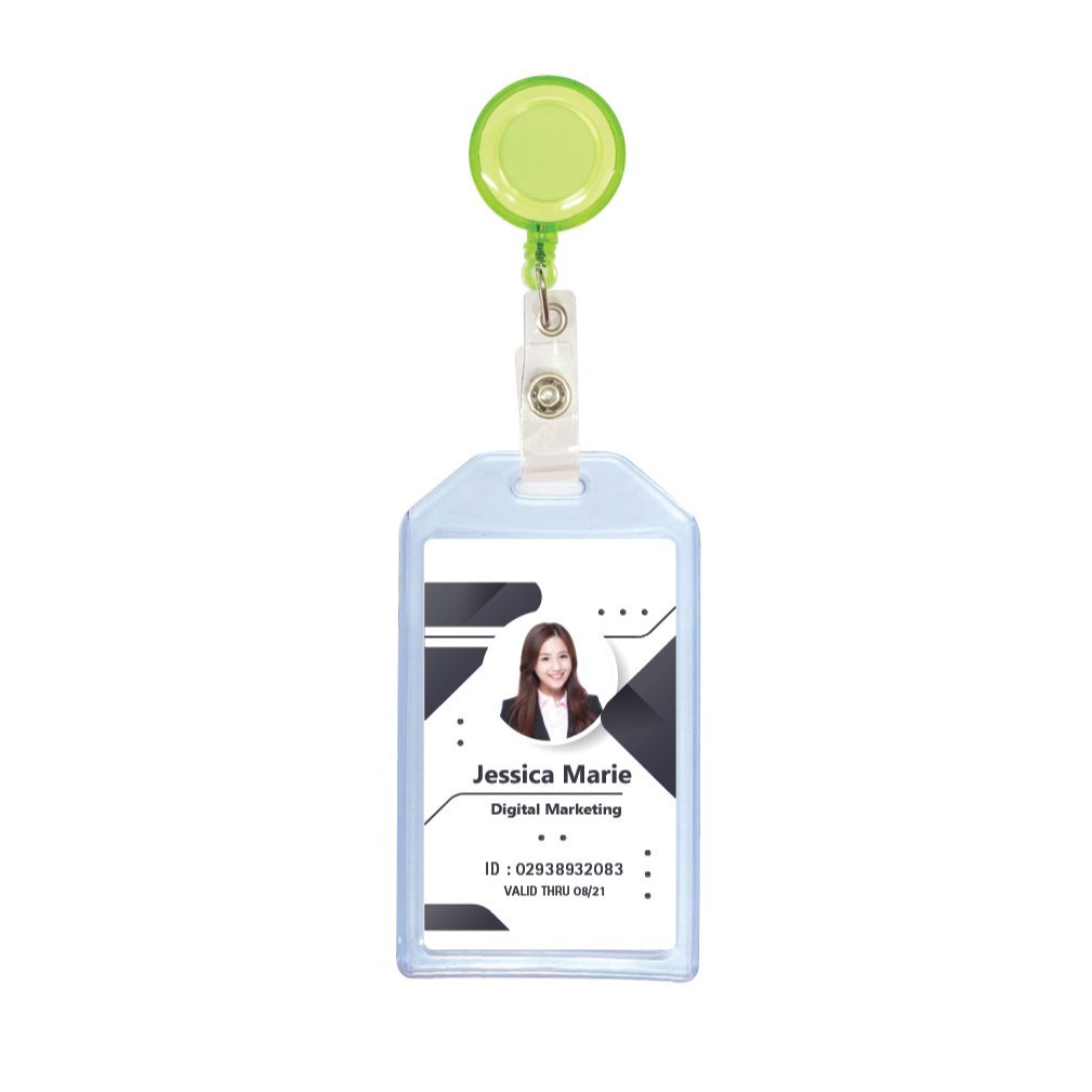 RECTRACTABLE YOYO BADGE REEL + LX T014V HOLDER ID BADGE TAG