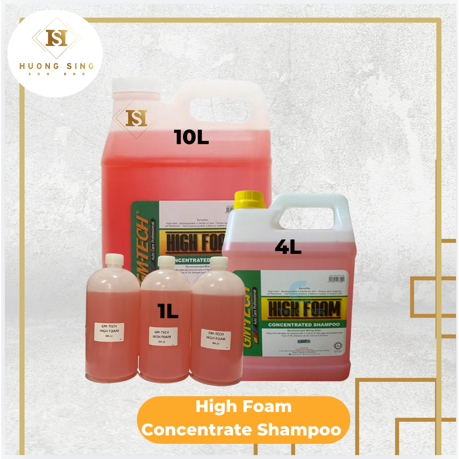 [HS] GM-TECH Sabun Kereta High Foam Concentrated Car Shampoo 1:300 1L/4L/10L Cart Cartizer Canni Fur