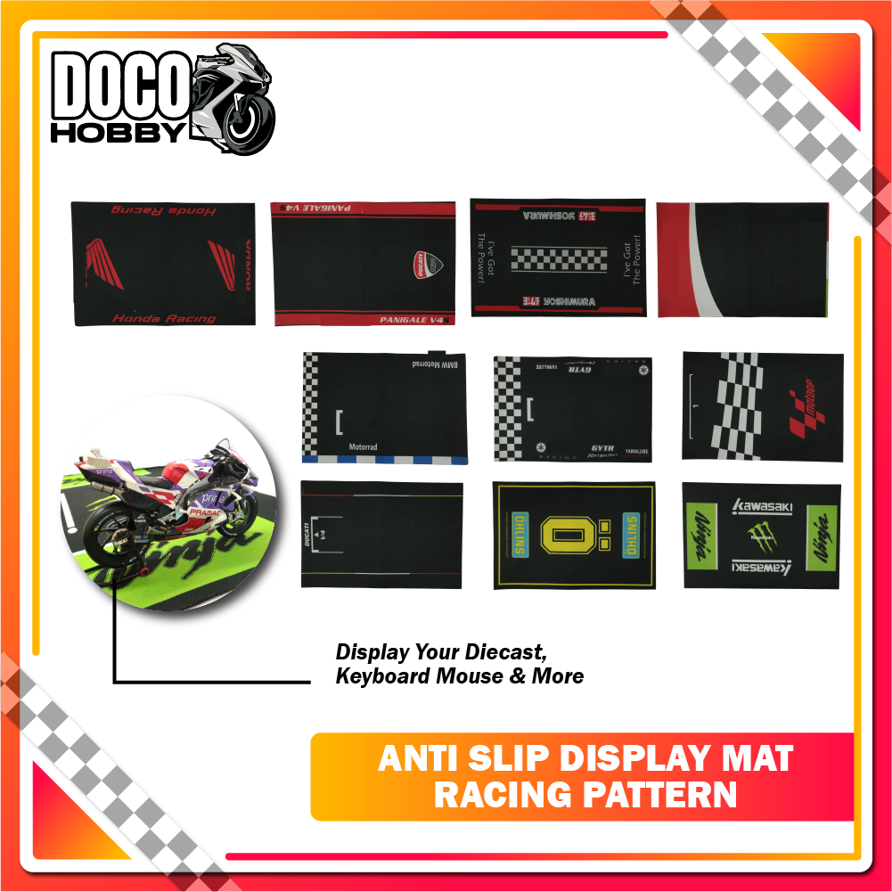 ANTI SLIP DISPLAY MAT RACING PATTERN BRANDED RACING MOTO GP