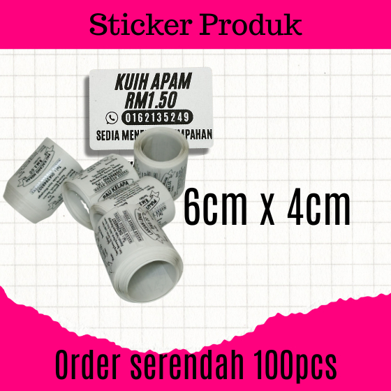 6x4cm Product Sticker Label ventdor และ bajet