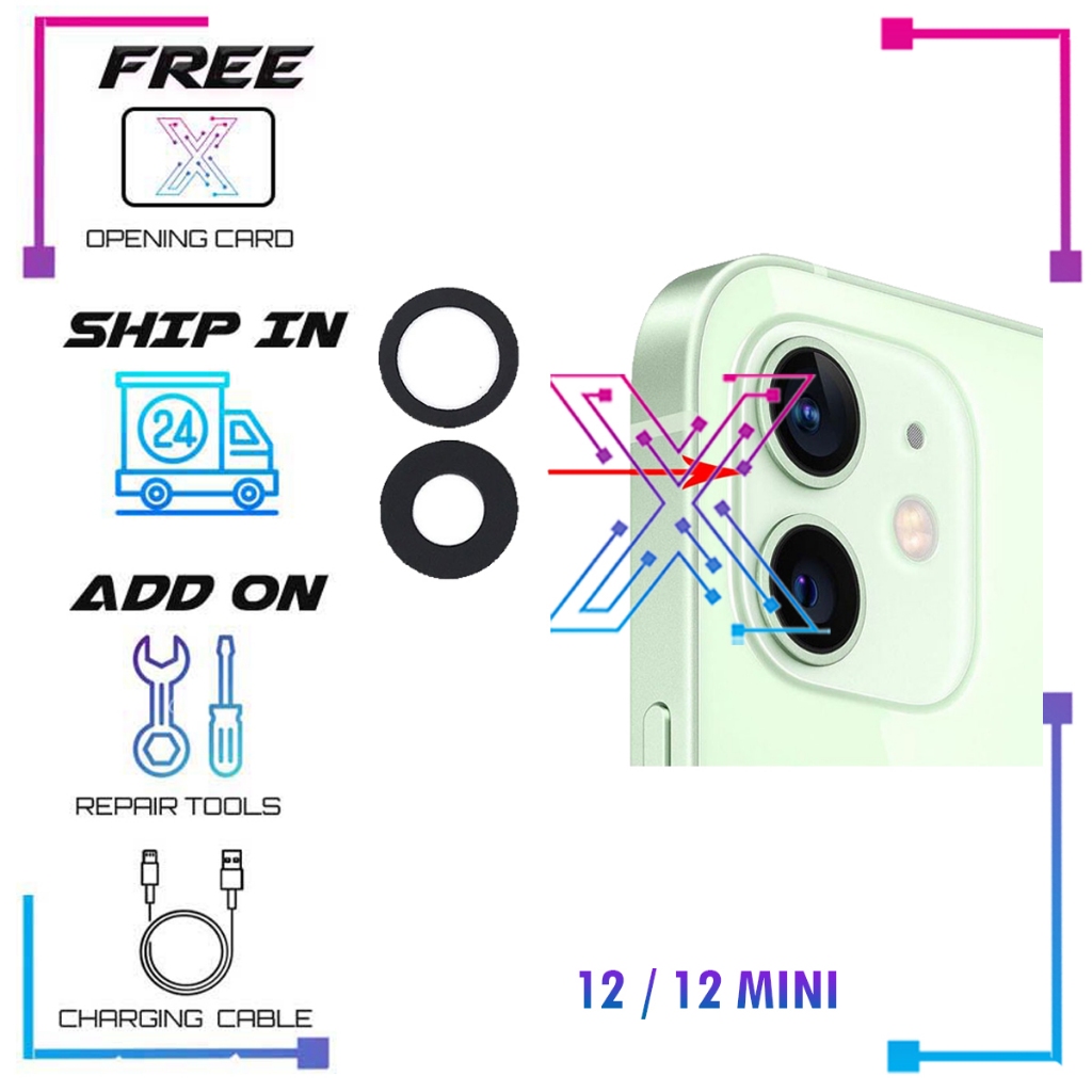 เลนส์กล้องสําหรับ IP 12 / IP 12 MINI (Kaca Kamera)