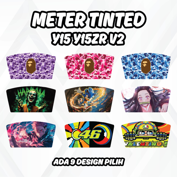 Y15 / Y15ZR (V2) METER TINTED ️กันน้ํา ปกป้อง & calar tahan ️ 9 DESIGN ALL REAY