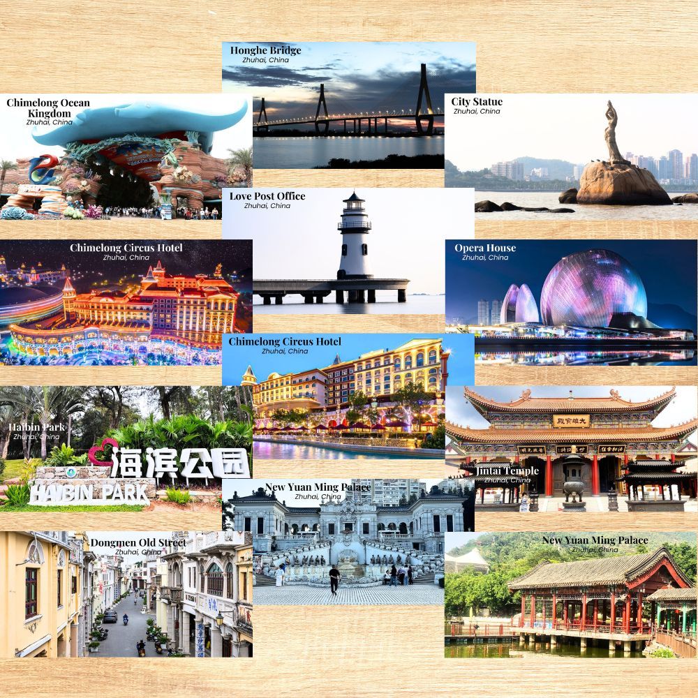 Zhuhai ของที่ระลึก แม่เหล็กติดตู้เย็น ประตู วัฒนธรรมอาหาร 10 ซม. x 5