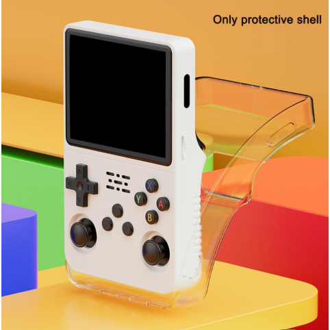 R36S เคส TPU แบบใสป้องกันพร้อมตัวป้องกันหน้าจอ