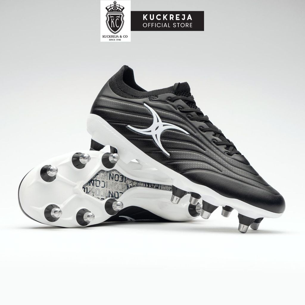 รองเท้าบูทรักบี้ Gilbert Icon Power X - 8 Stud (สีดํา)