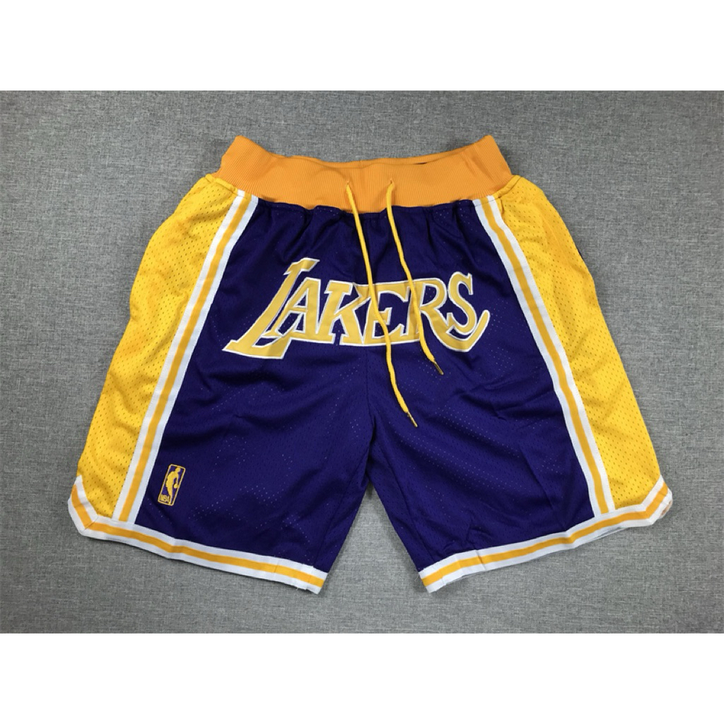 กระเป๋ากางเกงบาสเก็ตบอล NBA Lakers พร้อมกางเกงมีซิป