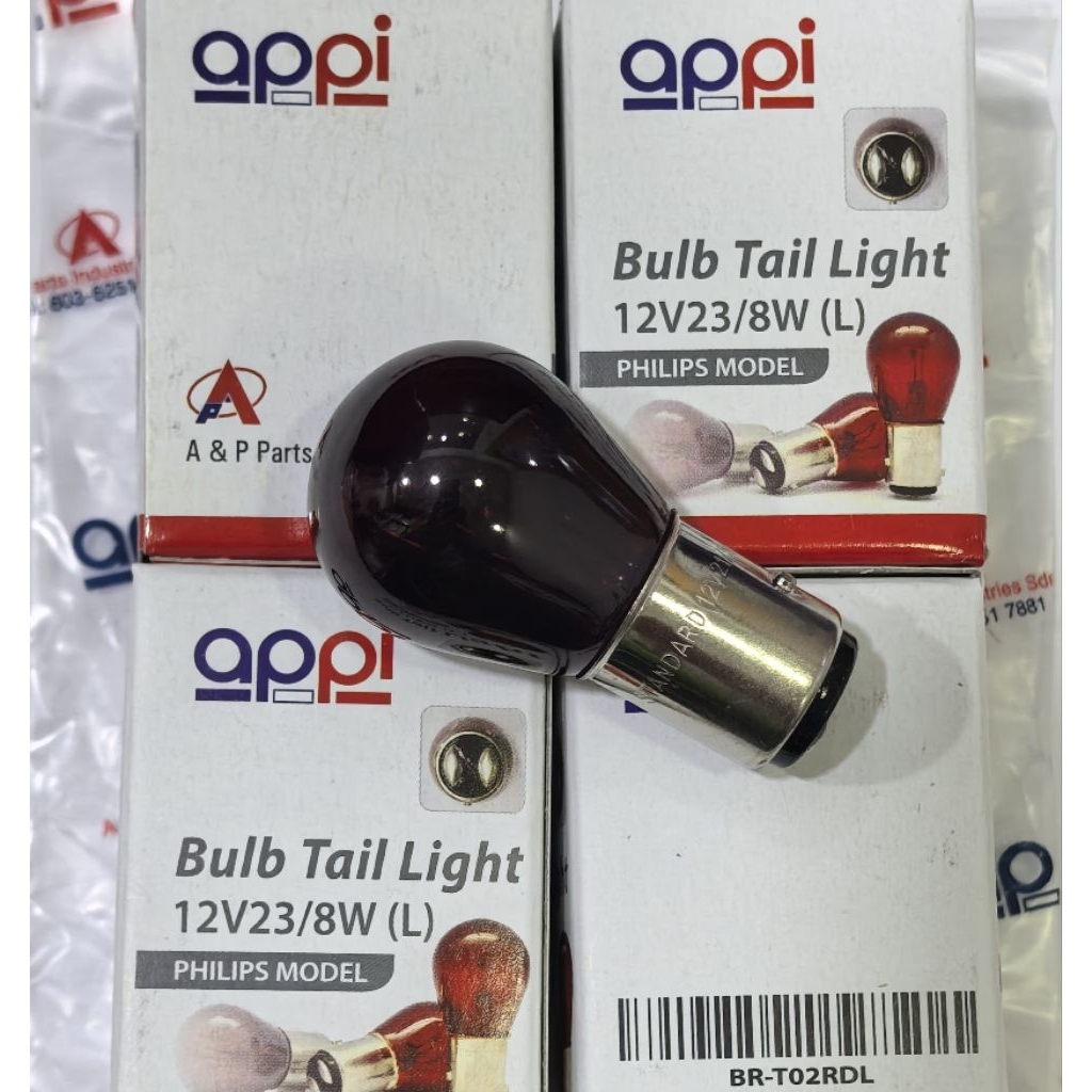 YAMAHA Y125 Y125Z Y125ZR RED TAIL LAMP TIALLIGHT BULB 12V23/8W -ORIGINAL AAPI (5XK-H4714-00L)