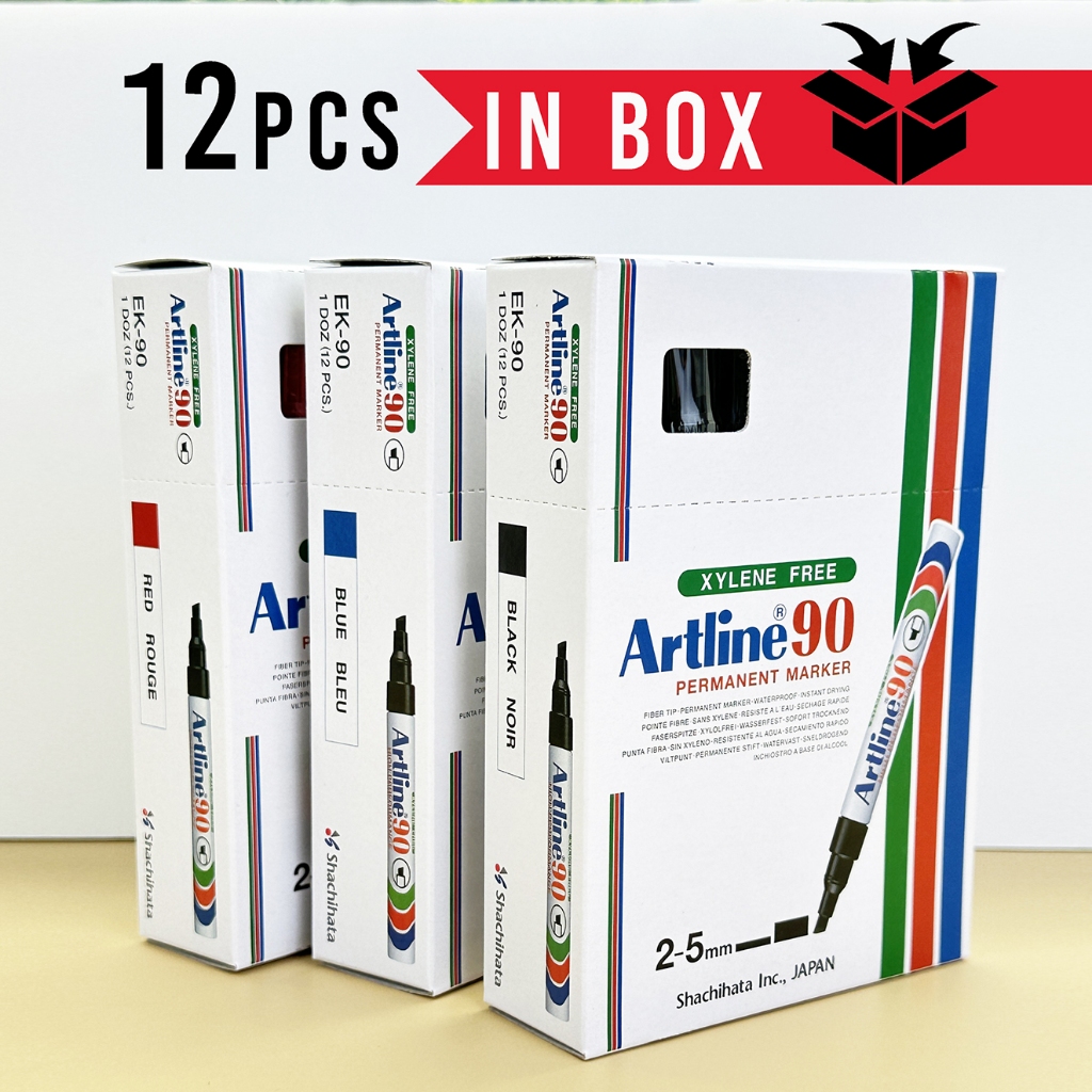 ARTLINE 90 ปากกามาร์กเกอร์ถาวร 2-5 มม. (12 ชิ้นในกล่อง)
