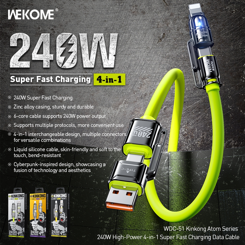 WEKOME WDC-51 4 IN 1 240W สายชาร์จเร็ว