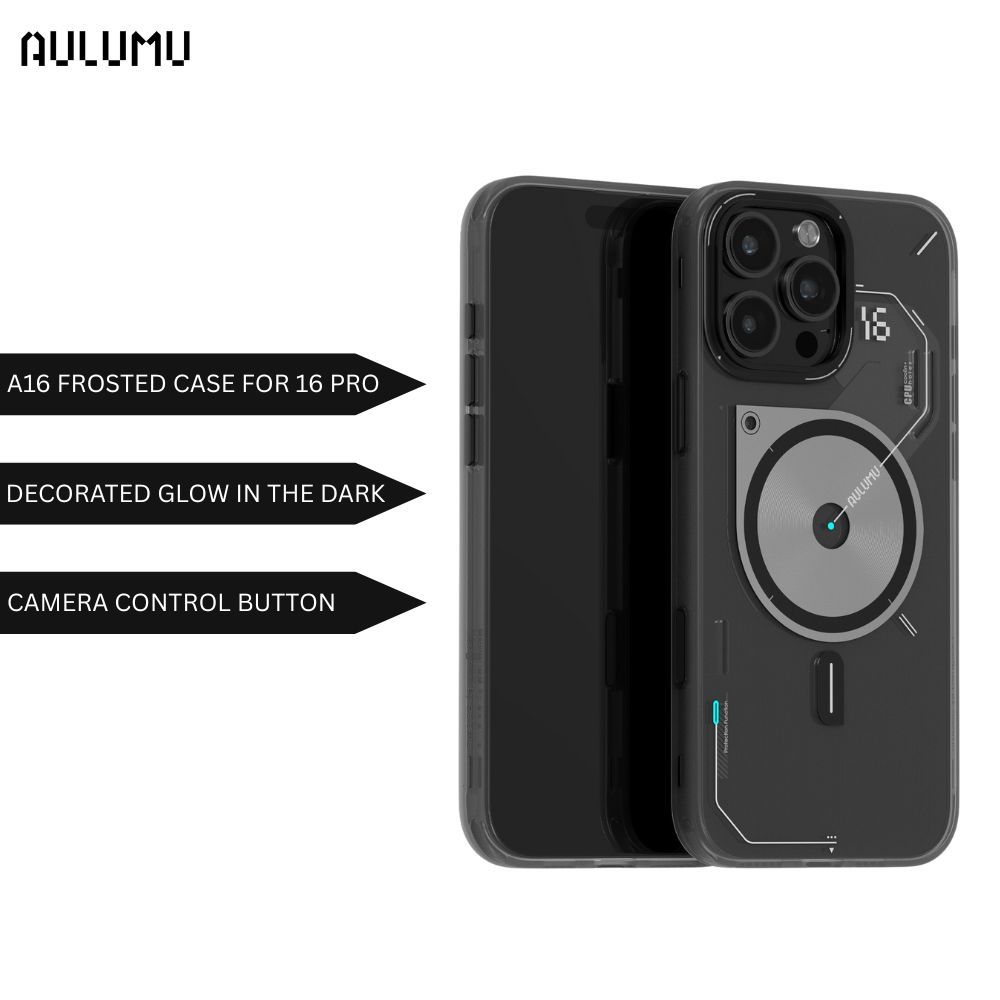 Aulumu A16 Frosted Case เข้ากันได้กับ 16 Pro / 16 Pro Max พร้อมการชาร์จไร้สาย