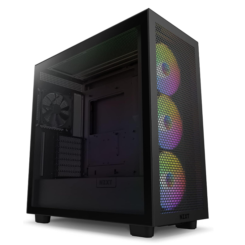NZXT H7 Flow RGB (2023) - เคส PC การไหลของอากาศ ATX ประสิทธิภาพสูงพร้อมพัดลม RGB