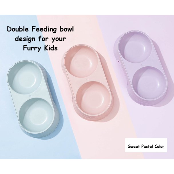 2 in1 mangkuk makkan Kuching & Anjing / Double Pet Bows (เล็ก) ชามอาหารแมว อาหารสุนัขและที่วางน้ํา