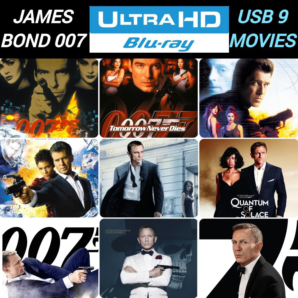 [USB] [9 MOVIES] James Bond 007 Full HD 1080P ENG,MLY,CHI, TAMIL SUBS ไม่ใช่ Bluray DVD MOVIE Golden