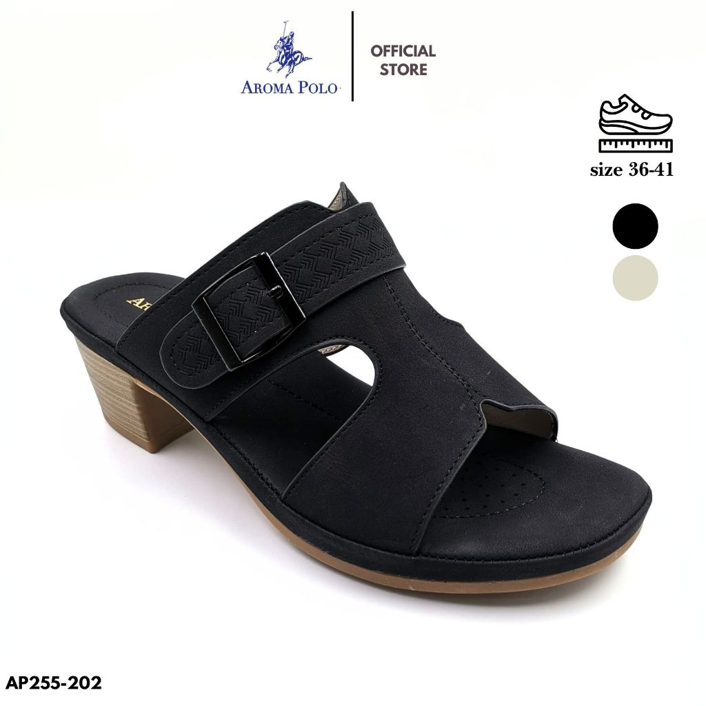 AROMA POLO Ladies Soft & Comfort Heels - Bla/Bei 36-41 AP255-202