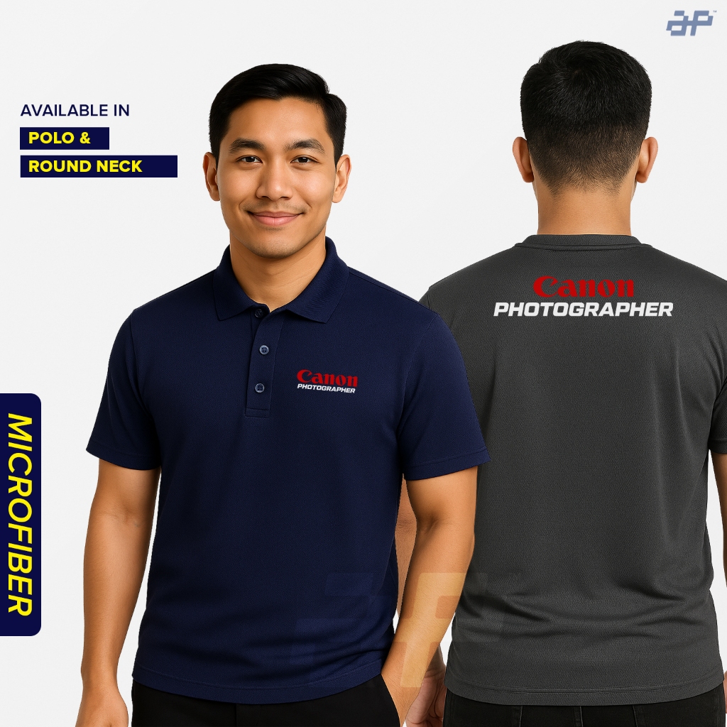 PH08 Canon Photographer ชุดไมโครไฟเบอร์เสื้อโปโลเสื้อคอปกเสื้อยืดขนาดจาก S - 7XL Baju Kolar